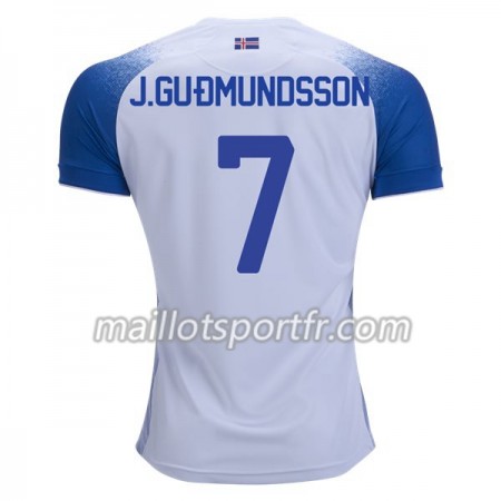 Maillot de Foot Islande J.Gudmundsson 7 Exterieur Coupe du monde 2018
